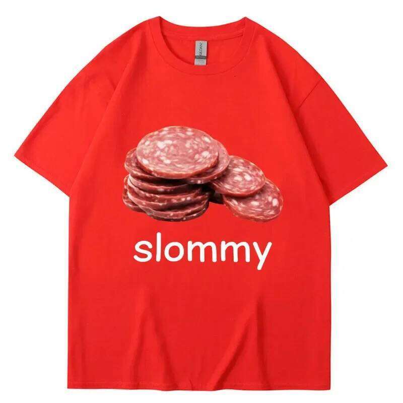 Funny Slommy Salami Meme Tshirt Men Women Oversized Fashion Short Sleeve Cotton Casual Creativity T Shirt Streetwear Humor Gifts C260207
