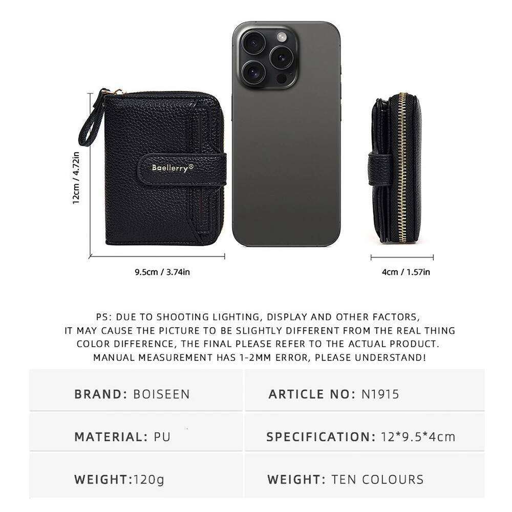 Baellerry Slim Women's Wallet RFID Blocking Multi Card Organizer, Zip Coin Purse - Gift for Mom/Wife Everyday Use Y260206