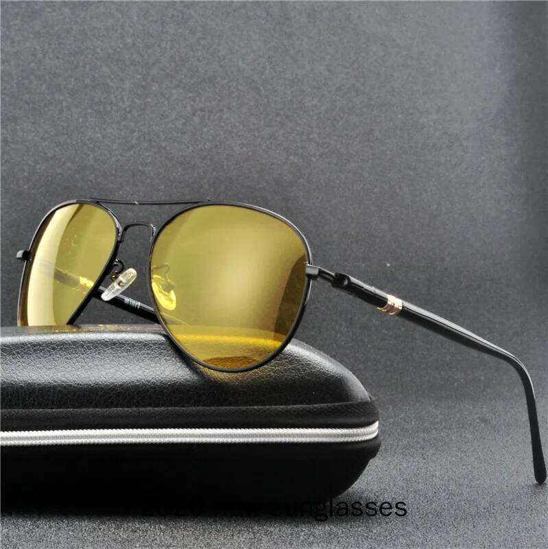 2020 New Vision Sunglasses Men Polarized Pilot Yellow Night Sight Car Driving Glasses Anti-glare Male Goggles UV400 NX Y260207