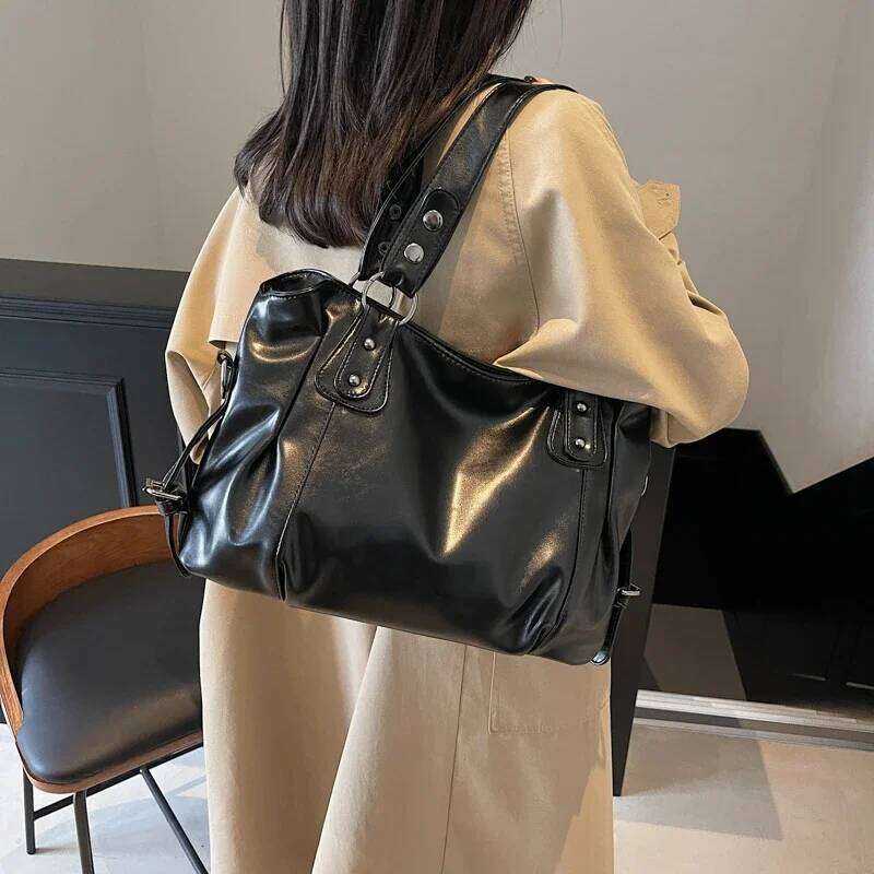 Large Capacity PU Shoulder Thread Solid Casual Tote Crossbody Bag 2025 Hot Sale Bags for Women Bolsas Femininas C260207
