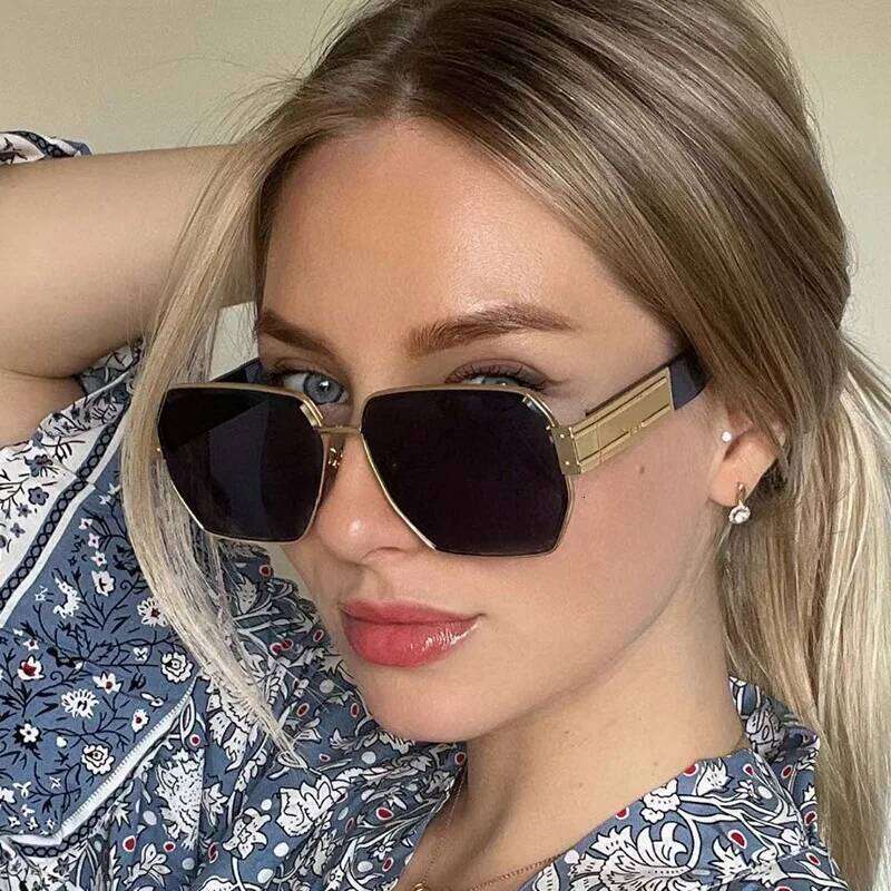 New Arrival Vintage Polygon Sunglasses Women Men Square Sun Glasses Big Eyewear Oculos De Sol for Male Female Special Shaped Y260207