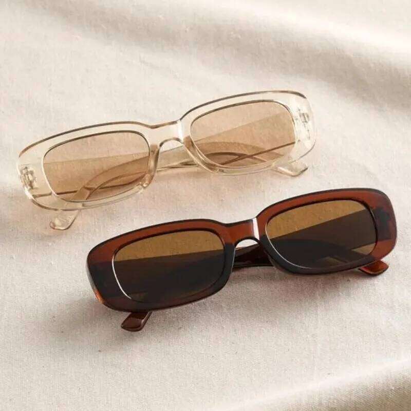 2PCS Women Sports Glasses Vintage Mirrored Cat Eye Sunglasses Retro Small Frame UV400 Eyewear Fashion Ladies Driver Goggles Y260207