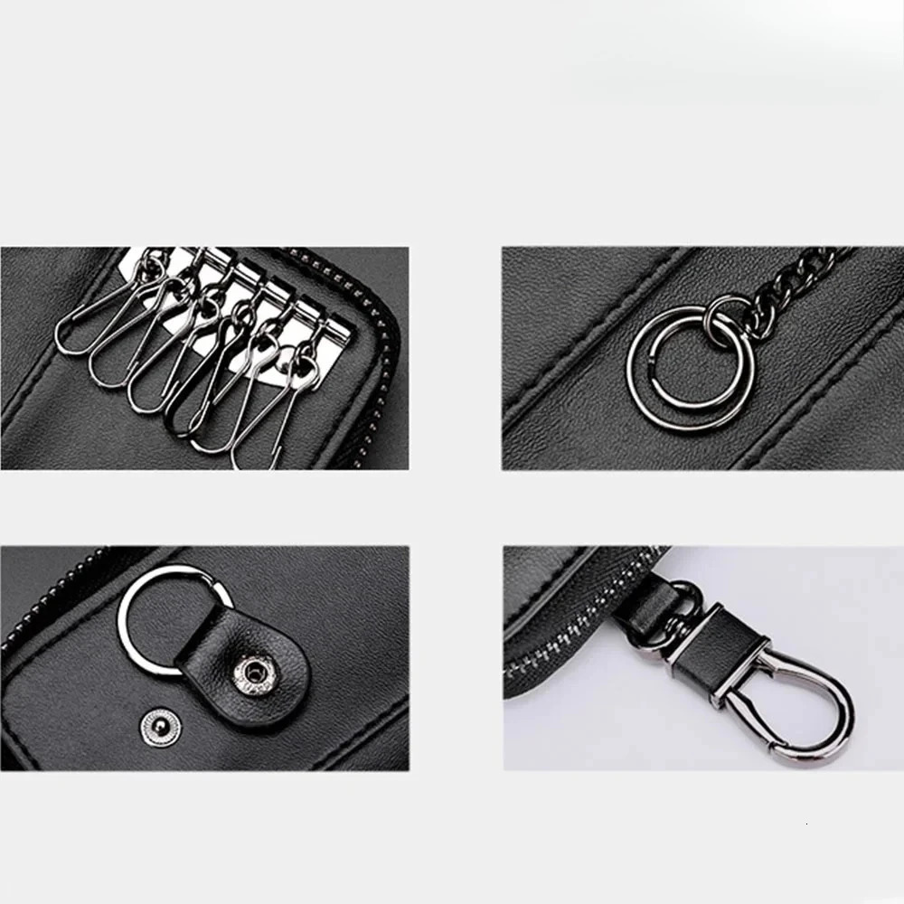 Genuine Leather KeyChain Unisex Key Bag Multifunction Organizer Wallet Holder Smart Housekeeper Car Small Key Case Keys Pouch 260129