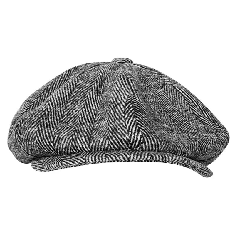 Wool sboy Cap Men Grey Herringbone Flat Caps Women Men British Painters Hat Soft Autumn Winter hats Octagonal Cap BLM09 260205