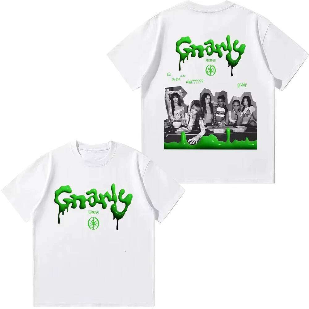 2025 T Shirt KATSEYE Grunge Graphic Tee-shirt Casual High Quality Hip Hop Streetwear Korean Kpop Top Unisex C260207