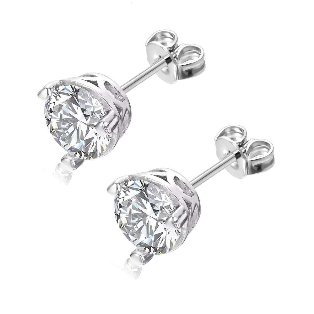 New Perfect White Moissanite Diamond Fine Jewelry 925 Sterling Silver Classic Solitaire Stud Earrings Destiny Jewellery