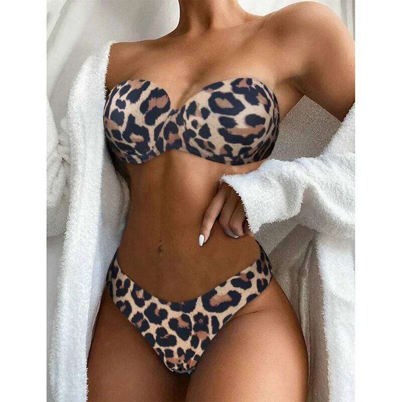 Swimwear Women Swimsuit 2023 Leopard Brazilian Bikini Set Push Up Bathing Suit Female Summer Beach Wear Biquini C260207