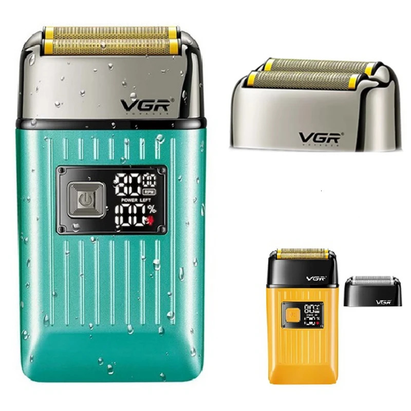 VGR Rechargeable Hair Shaver For Men Powerful Electric Shaver Beard Electric Razor Bald Head Shaving Machine With Mesh 260126
