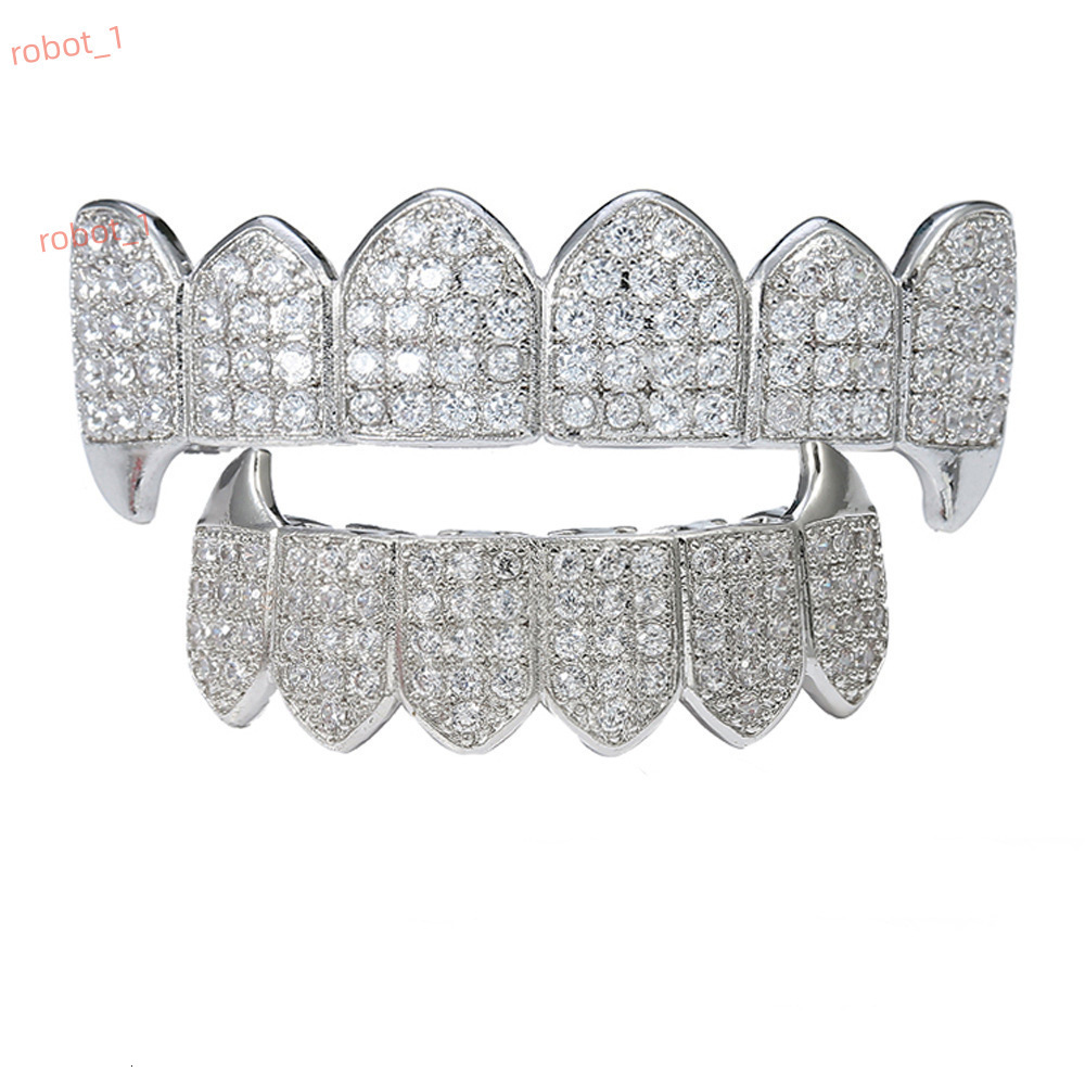 Custom High-Quality Hip Hop Jewelry Teeth 8Top8Dowm 925 Silver Vvs Diamond Fully Iced Out Perm Cut Moissanite Grillz for Mens