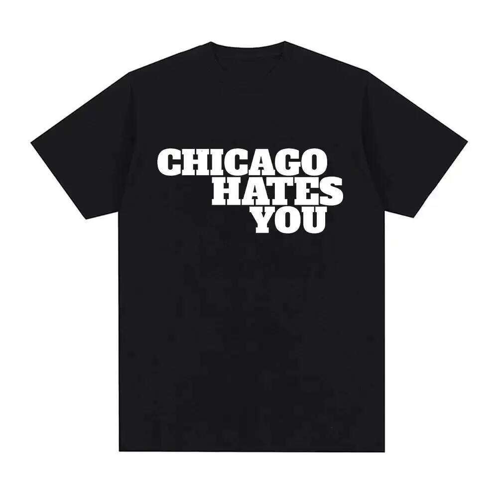 Fashion Hip Hop Casual Short Sleeve Graphic T Shirts Y2K Chief Keef Chicago Rapper Hate Yourself T-Shirt Unisex C260207