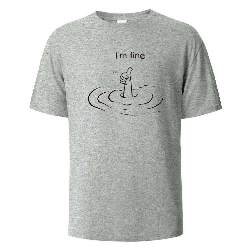 T'm Fine Print T-Shirt 100% Cotton Summer Tees For Men Women Oversize Casual Tops C260207