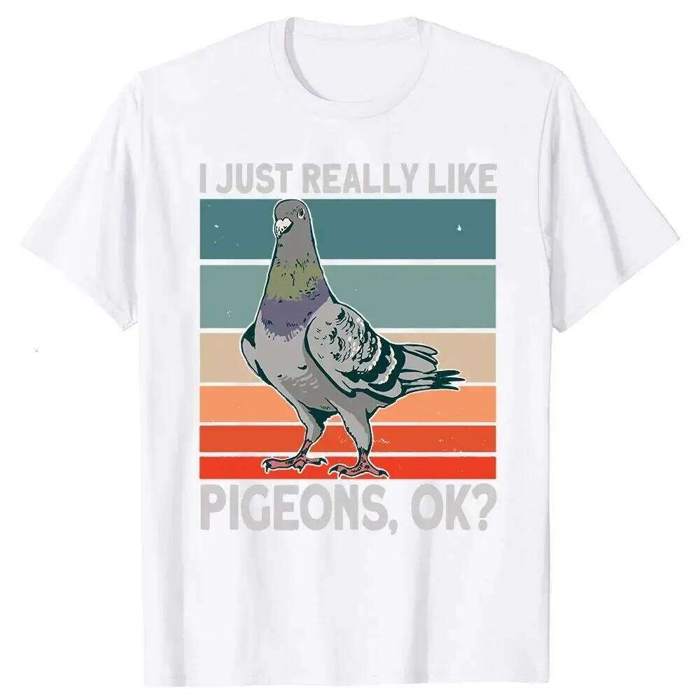 Cute Funny Graphic Pigeon Pigeoff Bird Birdwatcher Birdwatching T-shirt Casual Tops Cotton Loose T Shirt Unisex C260207