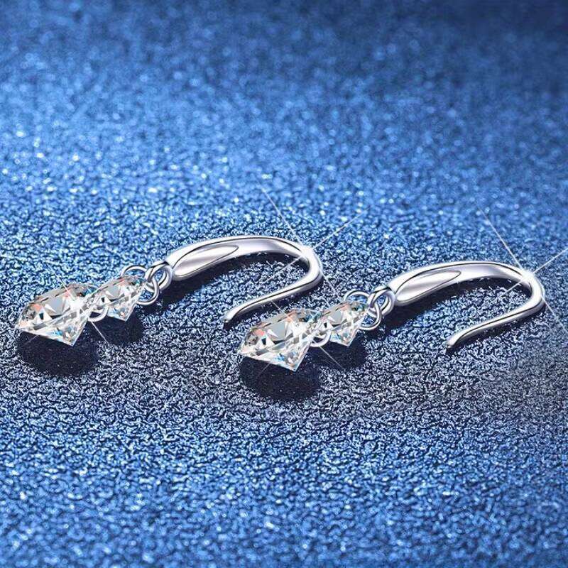 Elegant And Graceful 925 Sterling Silver Dangle Earrings GRA Moissanite Drop Jewelry For Women Cute Clear