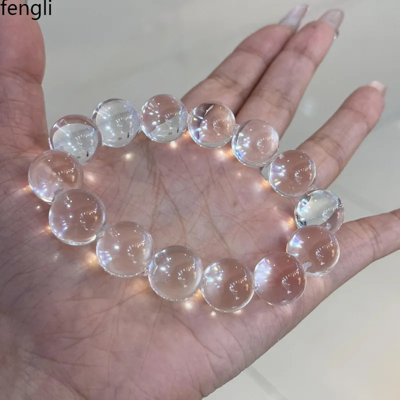 Pure white crystal beaded bracelet ice transparent beaded bracelet send girlfriend and girlfriend to show white 260107