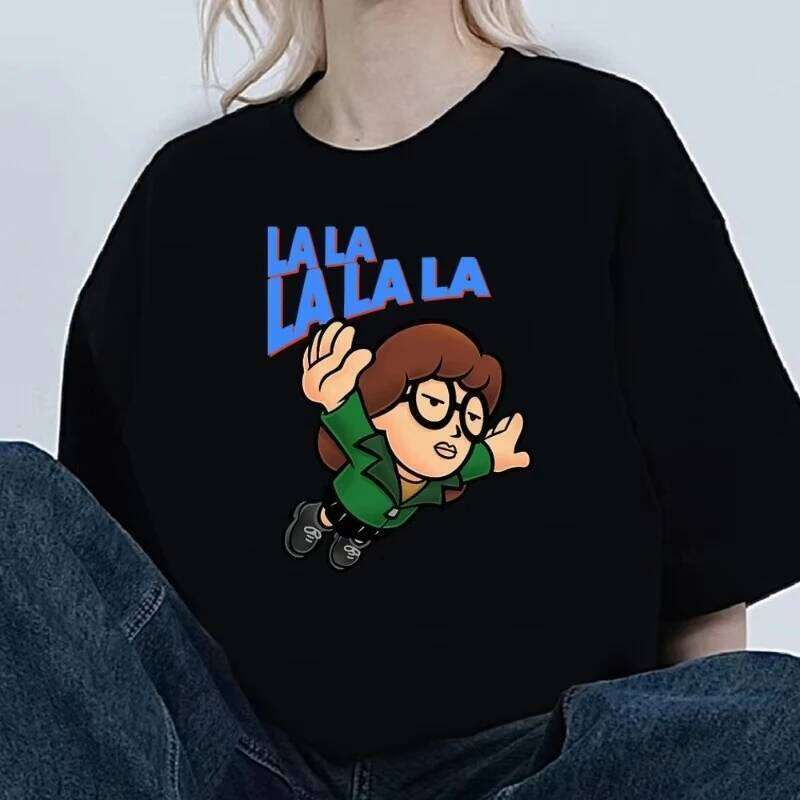 Daria Cartoon Graphic T-Shirt Women Couples Short Sleeve Round Neck Casual Cotton Top C260207