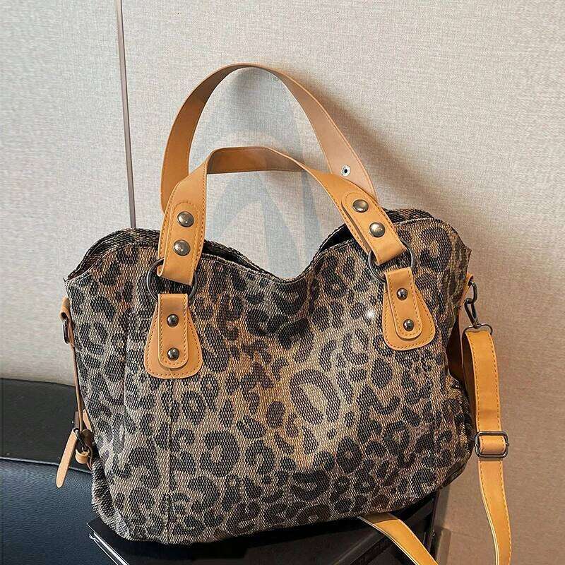 Random pattern leopard print contrasting crossbody bag, simple and exquisite women's bag. C260207