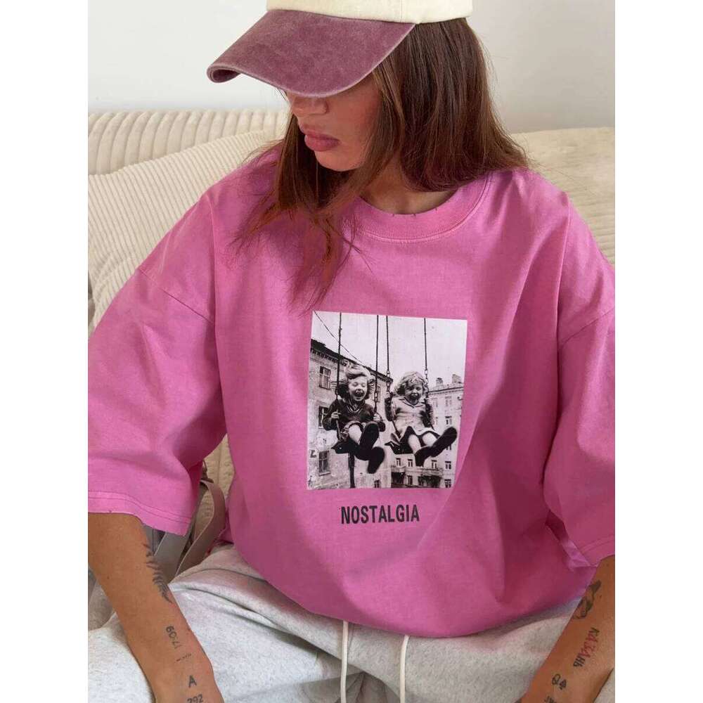 Sumuyoo 100% Cotton Women's Retro Printed T-shirt Men Vintage Short-sleeve Wax printing T Shirts Fashion Hip Hop Loose Tees C260207
