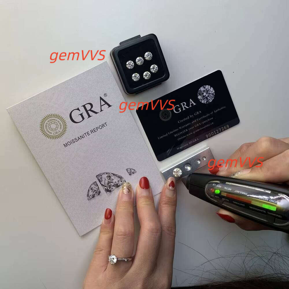 Wholesale Lab Grown Stone 6.5Mm White Moissanite Diamond Price Per Carat Engagement Ring Earring Jewelry