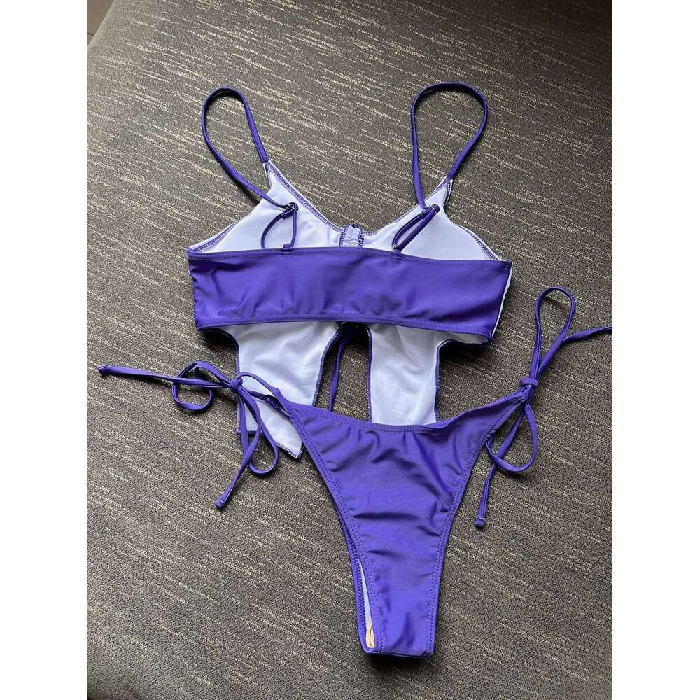 Butterfly Printed Bikini Set Women Swimwear Purple Push Up Bathing Suit Sexy Swimsuit Women's Summer Beach Outfits C260207