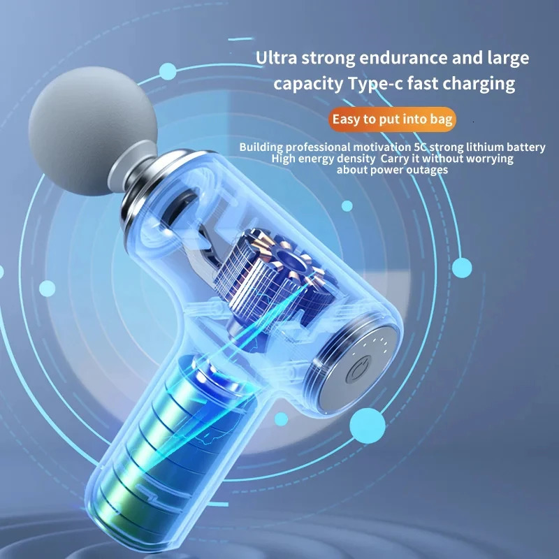 Portable AI Fascial Massage Gun Electric Percussion Massager Body Relaxation With 4 Replaceable Massage Head LED Night Light 260129
