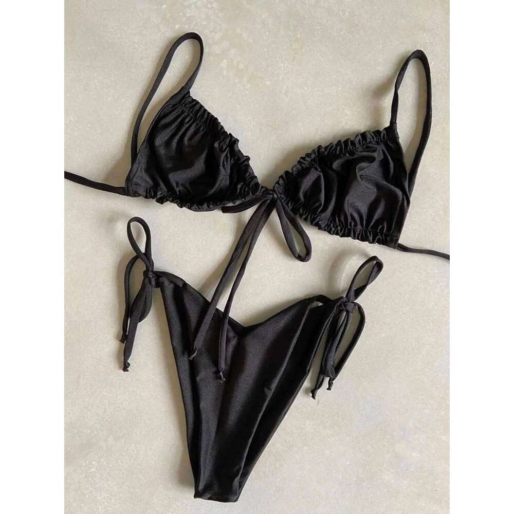 Sexy Swimsuit 2020 Micro Thong Bikini Set Bandage Beachwear Swimming Women Swimwear for Girls Bathing Suits 14 color C260207