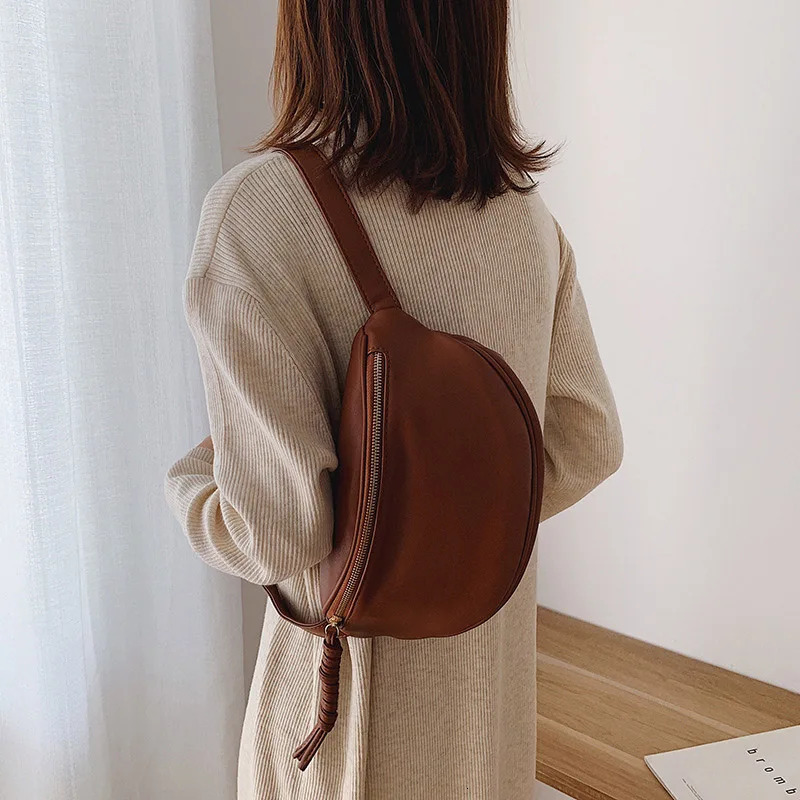 fashion Simple Chest Pack High quality Leather Fanny bag Women Waist Bag Phone purse Female Shoulder Crossbody Bags 260130