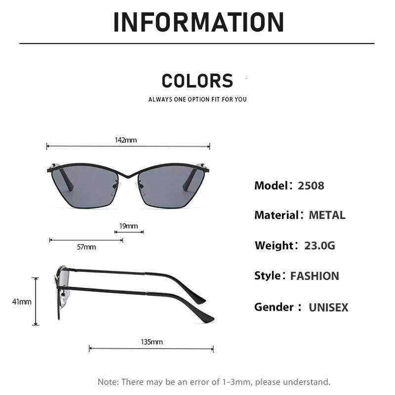 New Trendy Cat Eye Retro Metal Frame High-end Uv Resistant Sunglasses For Men And Women 2508 Y260207
