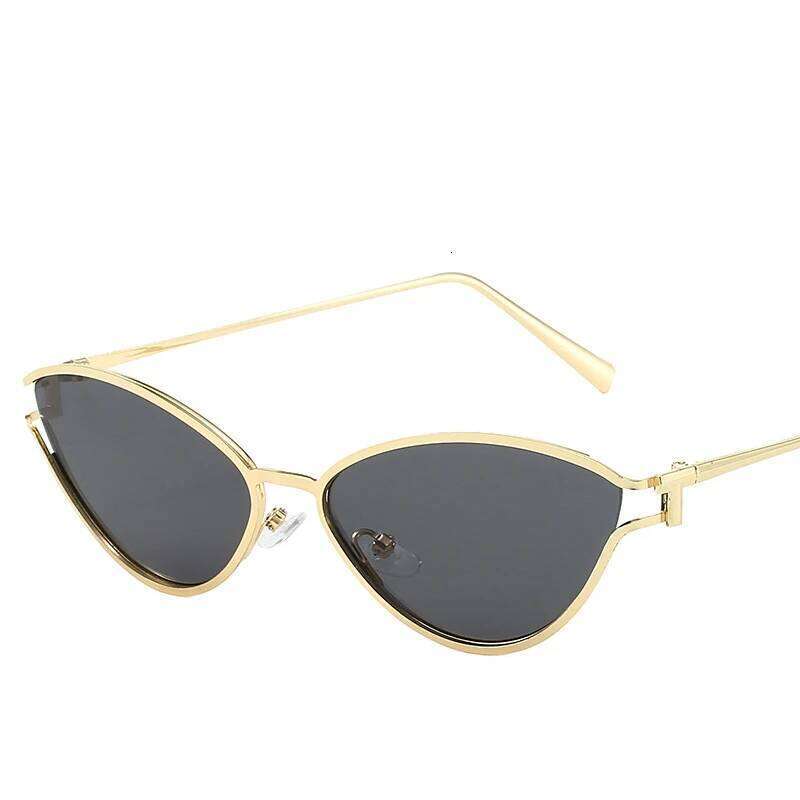 Brand Small Cat Eye Sunglasses Women Luxury 2042 Unique Metal Frame Brown Sun Glasses Trendy UV400 Eyewear Shades Vintage Y260207