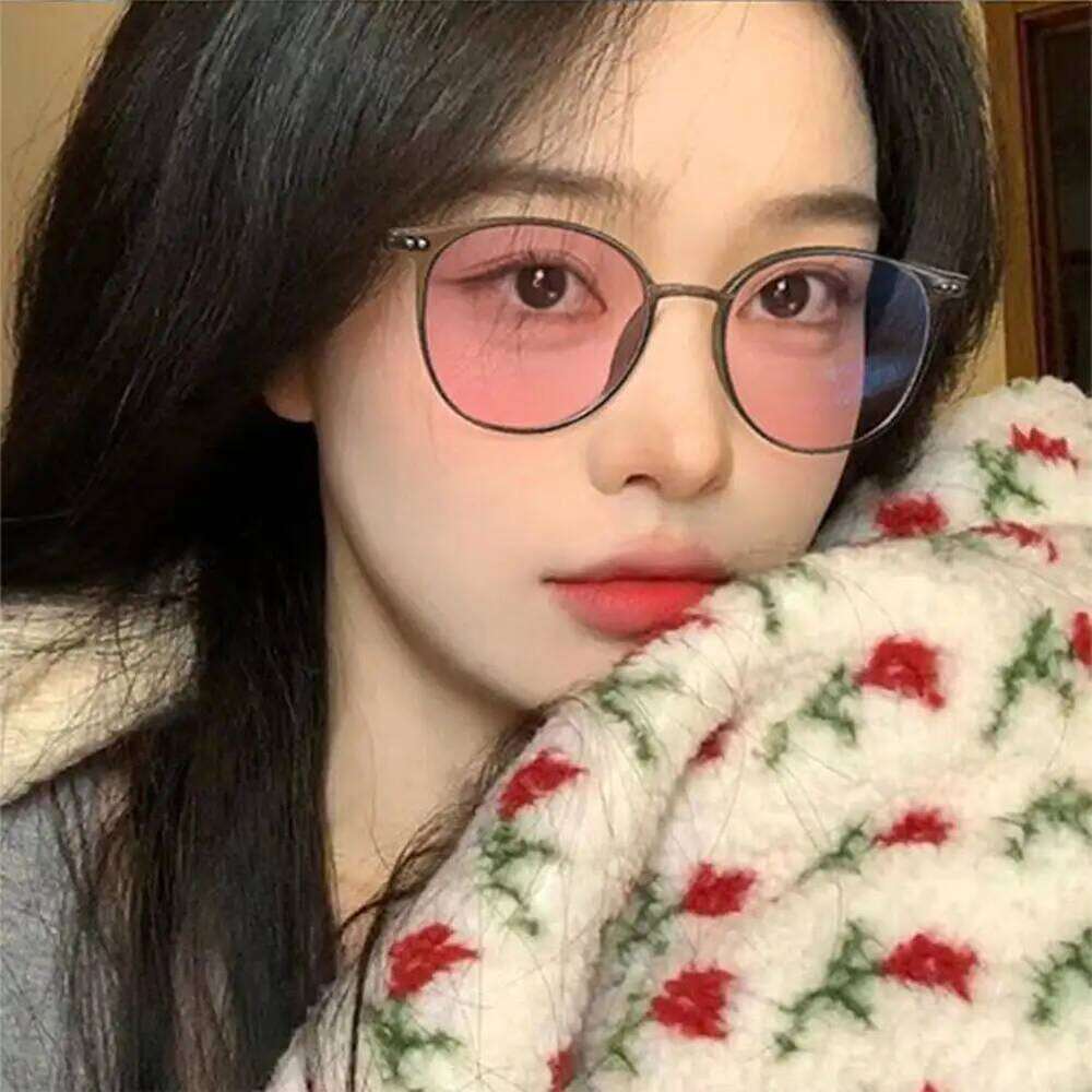 Color Changing Anti Blue Light Fashion Circular Glasses Frame UV Protection Outdoor Beach Sunglasses For Men Women Y260207