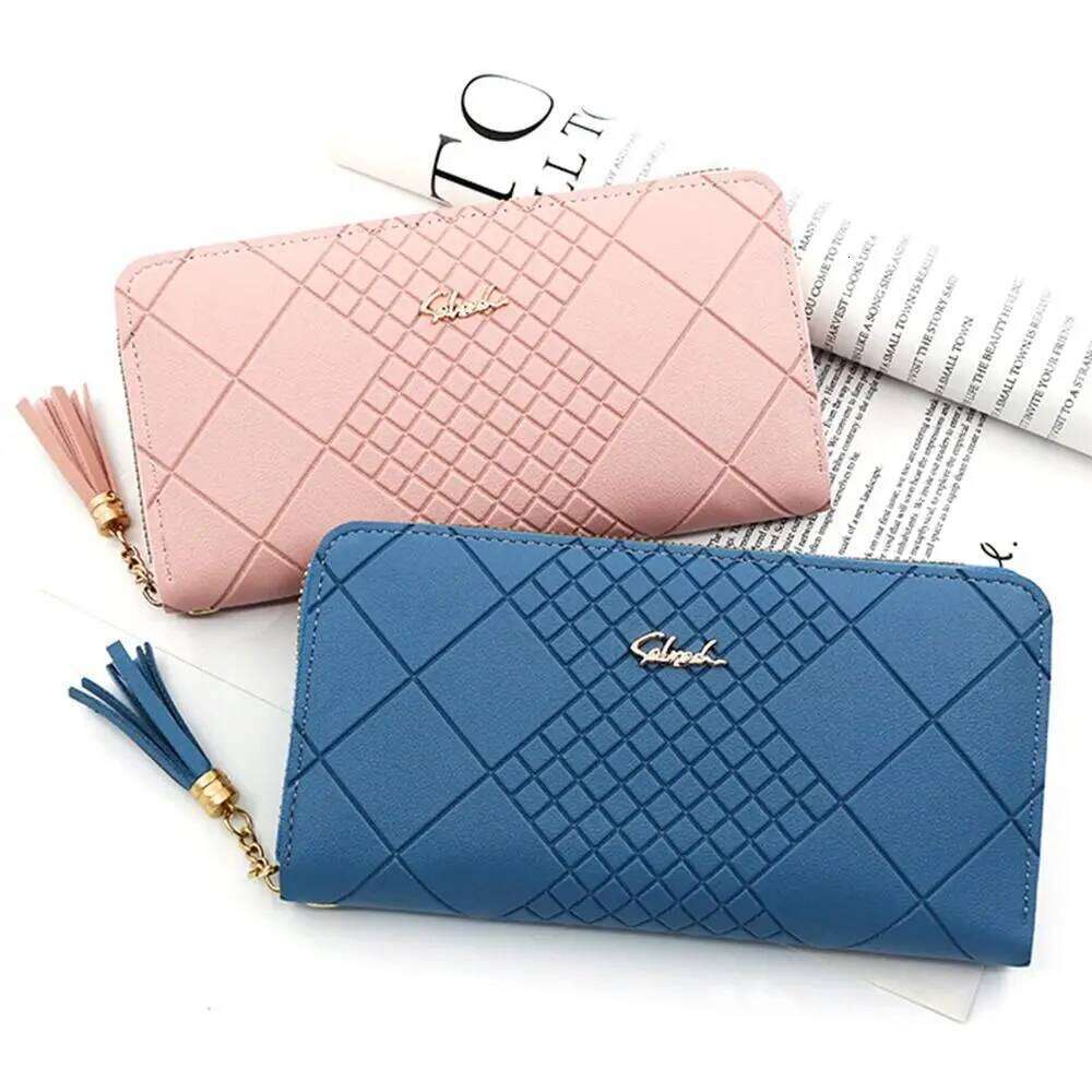 Fashion Zipper Coin Purse Long PU Leather Wallet Large Capacity Wristlet Card Holder Women Y260206