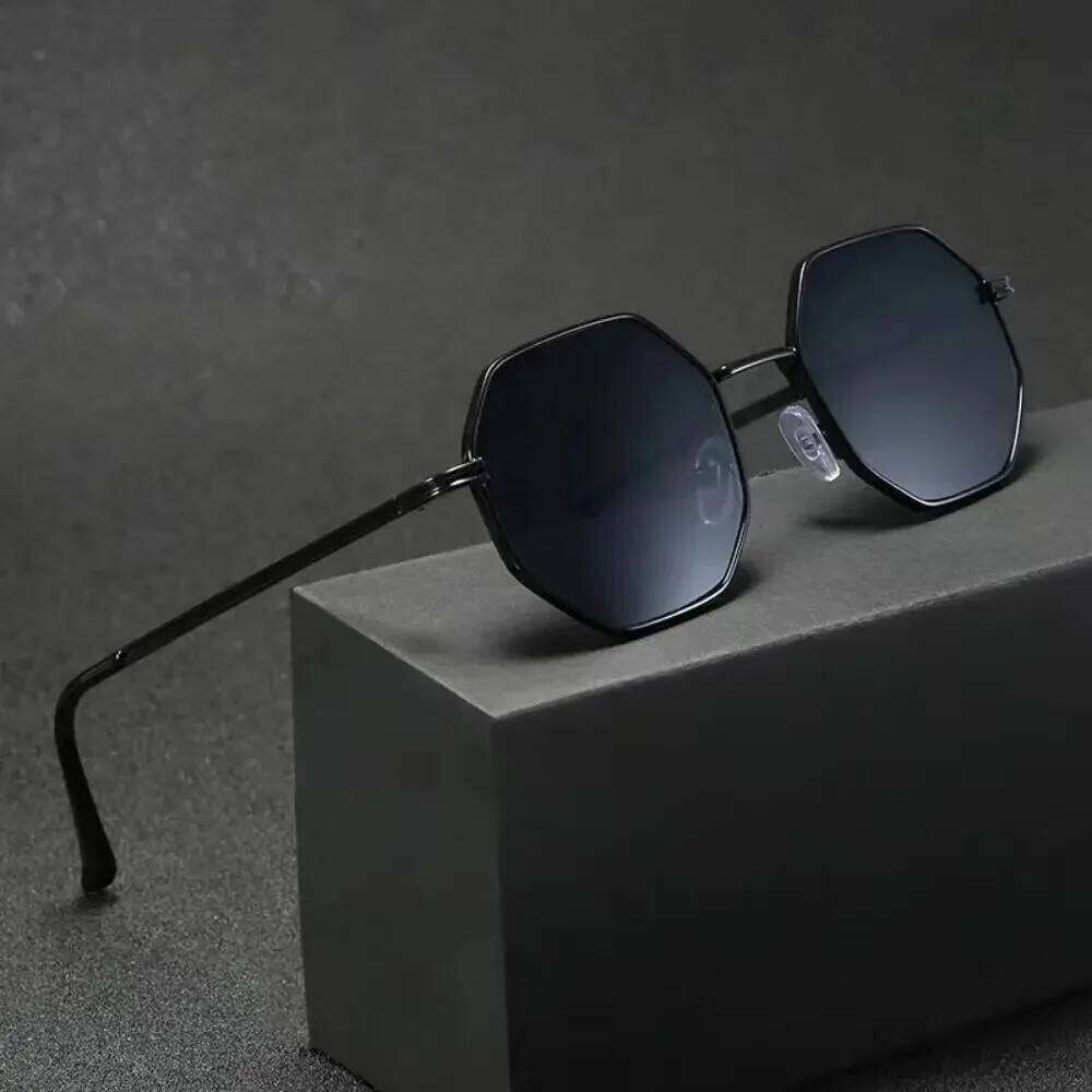 Polygonal Octagon Glasses Fashion Retro Sunglasses Classic Metal Po Y260207