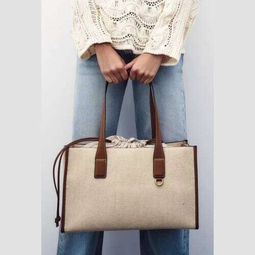 WOMEN'S CANVAS SHOPPER BAG, Luxury Designer New Tote Bag for Everyday Style, Large capacity Fashionable Shoulder Handbag C260207