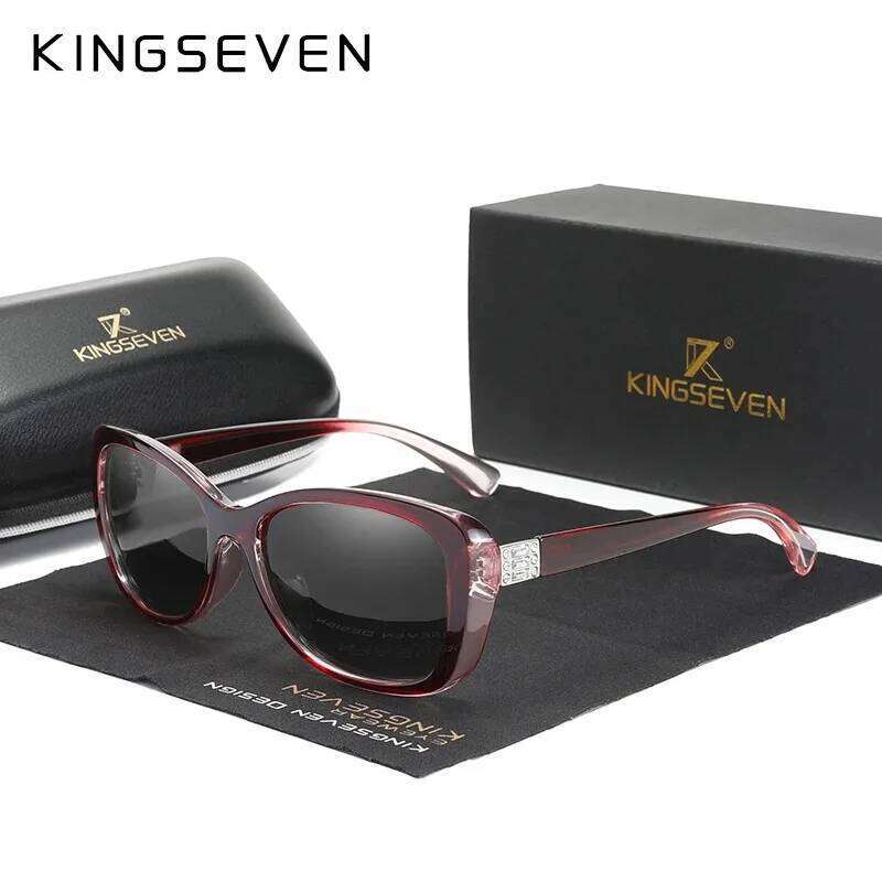 KINGSEVEN Young Style Women's Sunglasses Polarized Anti-UV400 Lens Luxury Casual Ladies Elegant Driving Butterfly Oval Eyewear Y260207
