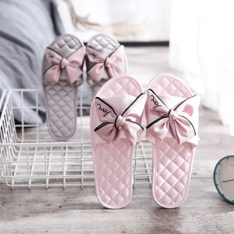Women Slides 2025 Summer Style Fashion Slippers Sandals Flip Flops Female Casual Beach Bow Comfortable Flat Shoes 260208
