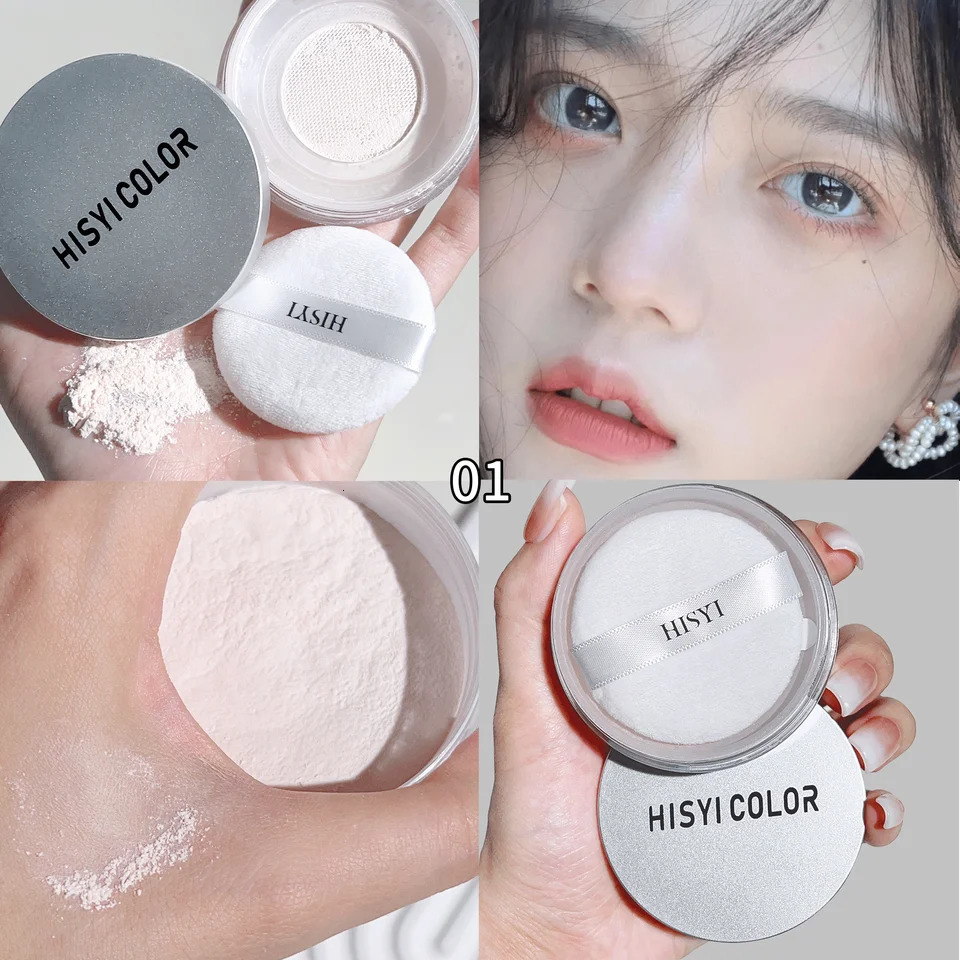 Waterproof and sweat-proof loose powder brightens complexion with highlighting and whitening effects matte finish 260126