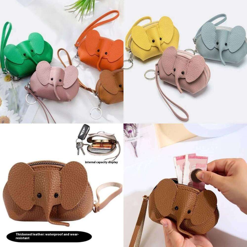 New Cute Small Wallet Cosplay Anime Pu Purse Elephant Japanese Backpack Pendant Creative Lipstick Zipper Card Bag Y260206