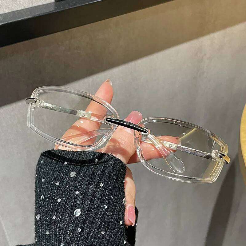 Rimless Y2K Style Sunglasses Rectangle Fashion Popular Women Men Shades Square Sun Glasses for Female Male Oculos Metal Frame Y260207