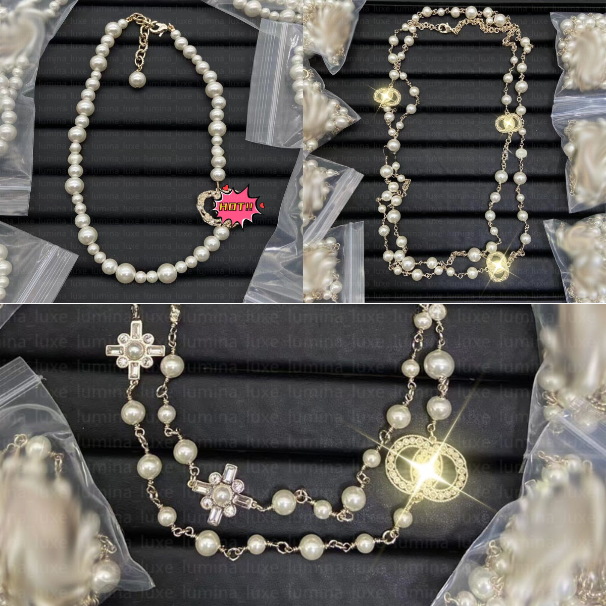 cc pearls necklace no box necklace designer for women high quality brass material Fashion Pendant gold Necklaces luxury necklace Sweater Chain - Wedding Jewelry