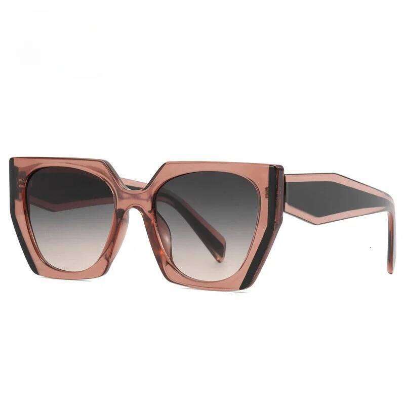 Irregular Square Large Frame Men's Retro Modern Cat Eye Sunglasses, Women's Sun Visors Y260207