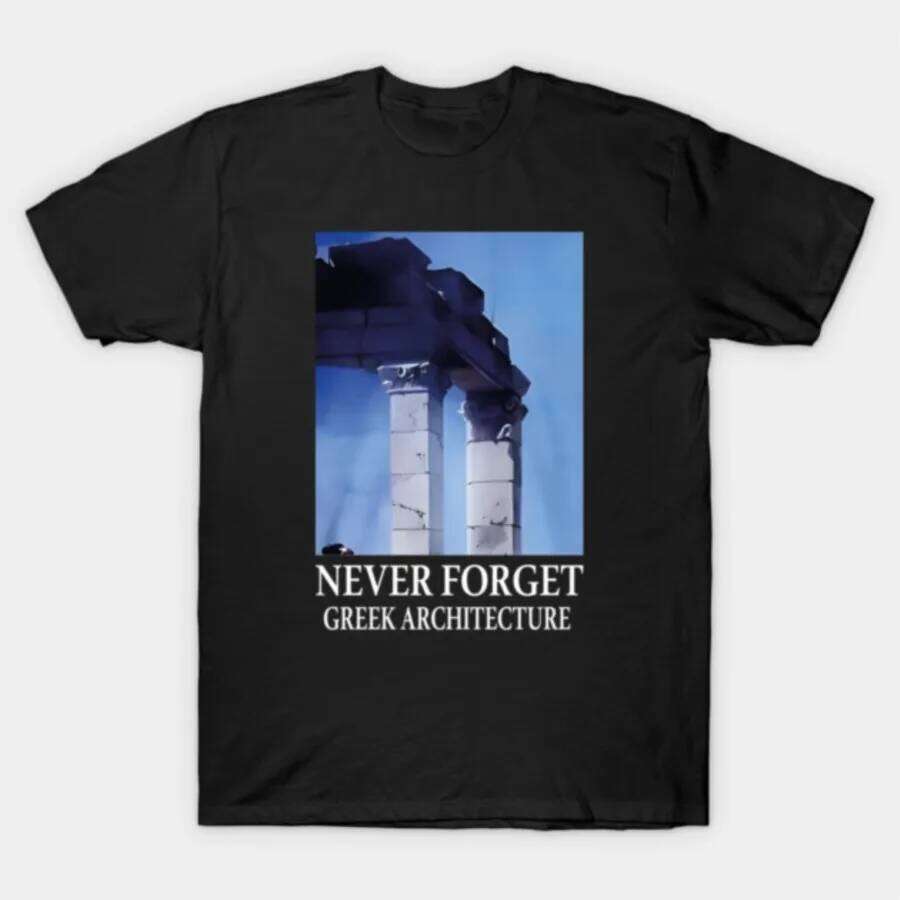 NEVER FORGET GREEK ARCHITECTURE T-shirt For Men Women 100% Cotton T Shirts Short Sleeve Tops 1023-1 C260207