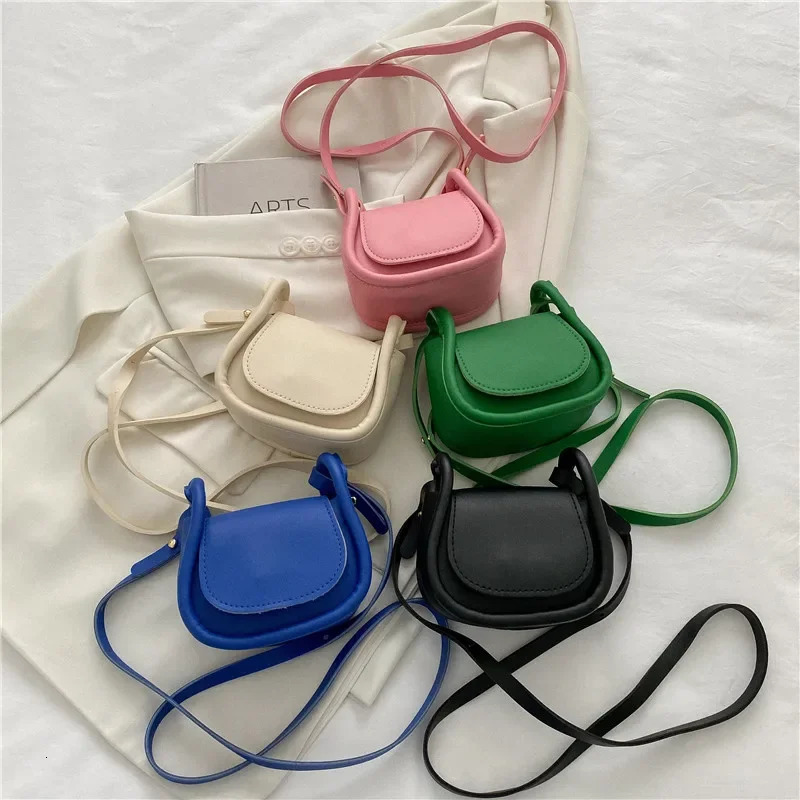 Candy Color Fashion PU Leather Mini Crossbody Bag Shoulder Bags for Women Small Saddle Lipstick Coin Money Pouch Card Holder 260208