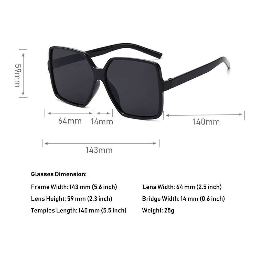 1 PC Retro Big Frame Sun Glasses Car Motor Oversized Square Sunglasses for Women and Men UV Protection Eyeglasses Fashion Shades Y260207