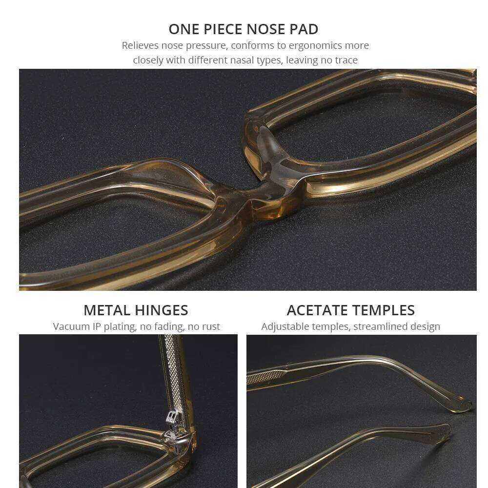 Handmade Sunglasses Eyeglasses Women for Men Square Thick Acetate Frame UV400 Driving Sun Glasses Optics Eyewear Y260207