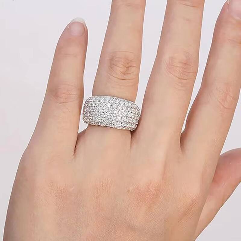 Moissanite Stone 925 Sterling Silver Ring for Engagement Wedding