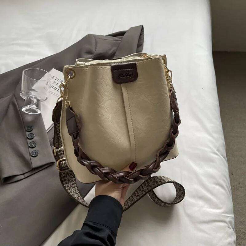 Bucket Crossbody For Shoulder Designer Women Bags Vintage PU Leather Bag Handbag Bolsas C260207
