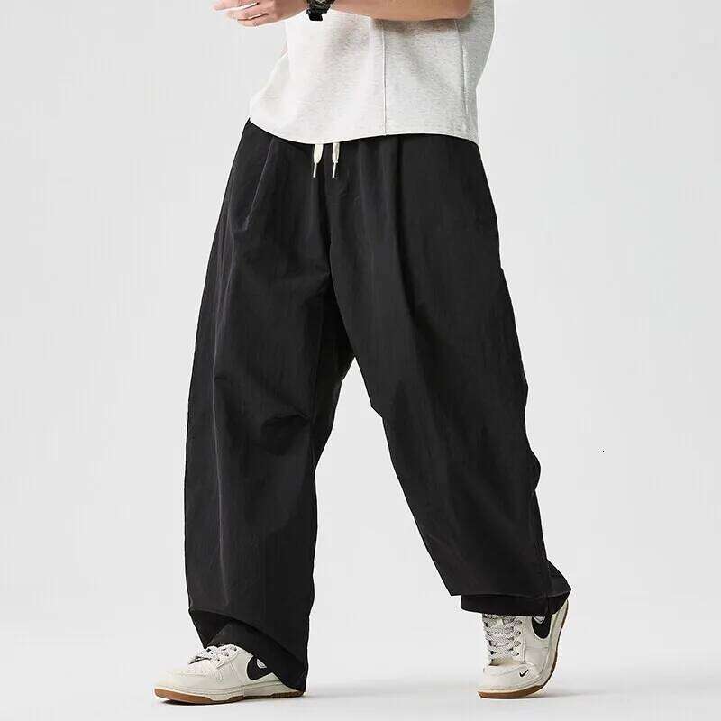Wide Leg Men and Women 2026 New Light Thin Solid Casual Harun Pants Elastic Waist Loose Oversize Fashion Trendy Streetwear