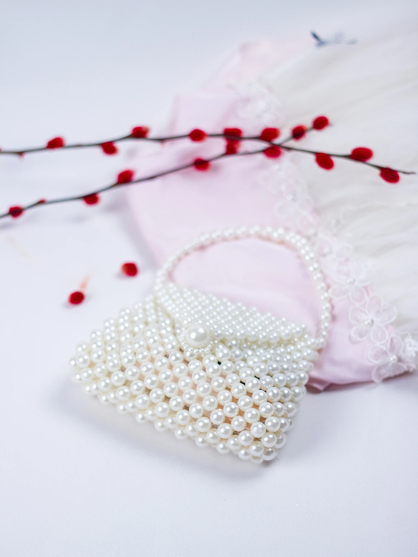 2024 SpringSummer selling Chinese Style Mini Pearl Dumpling Bun Womens Homemade Beaded Weaving Handbag 260208