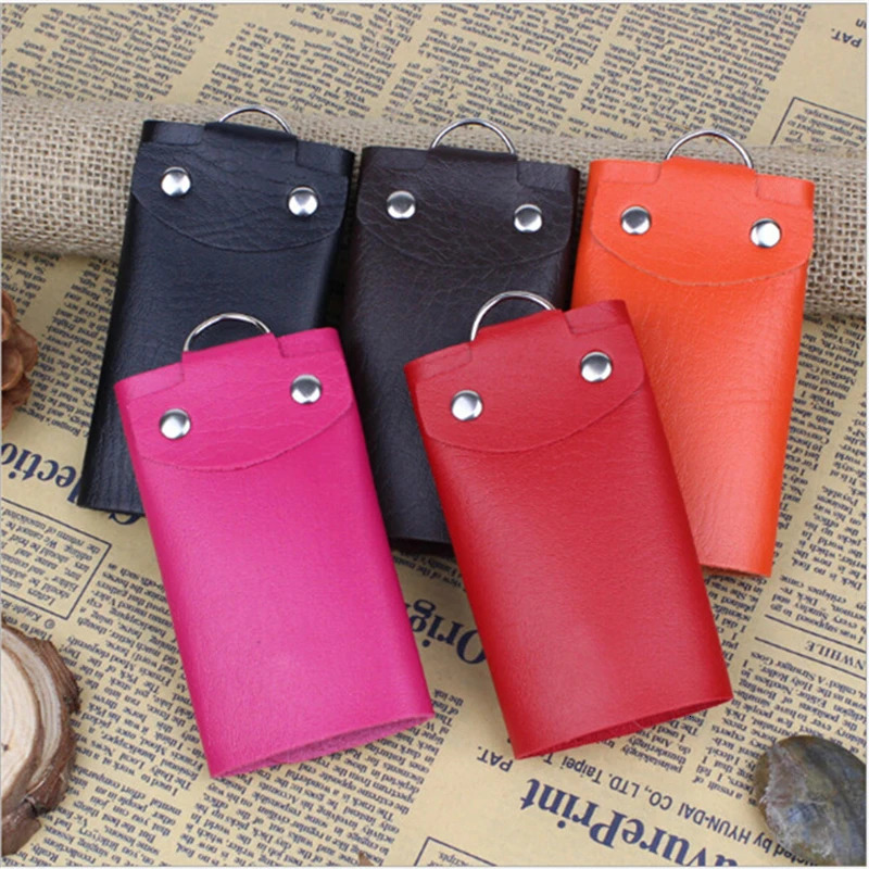 Pu Leather Key Holders Women Men Keys Organizer Fashion Solid Key Wallets Key Pouch Car Keychain Housekeeper Keychain Wallet 260129