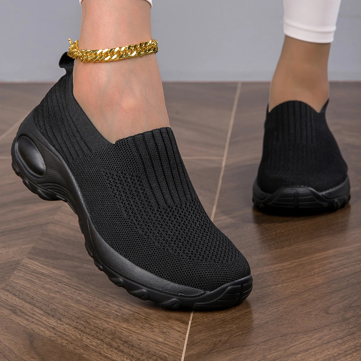 Spring Style Breathable Mesh Upper Comfortable EVA Insole Versatile Autumn Womens SlipOn Flat Casual Sports Shoes 260208