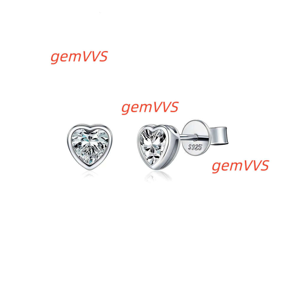 Vvs1 Moissanite Earrings 925 Sterling Silver Jewelry Heart Shape Sparkle For Jewellery Wholesale
